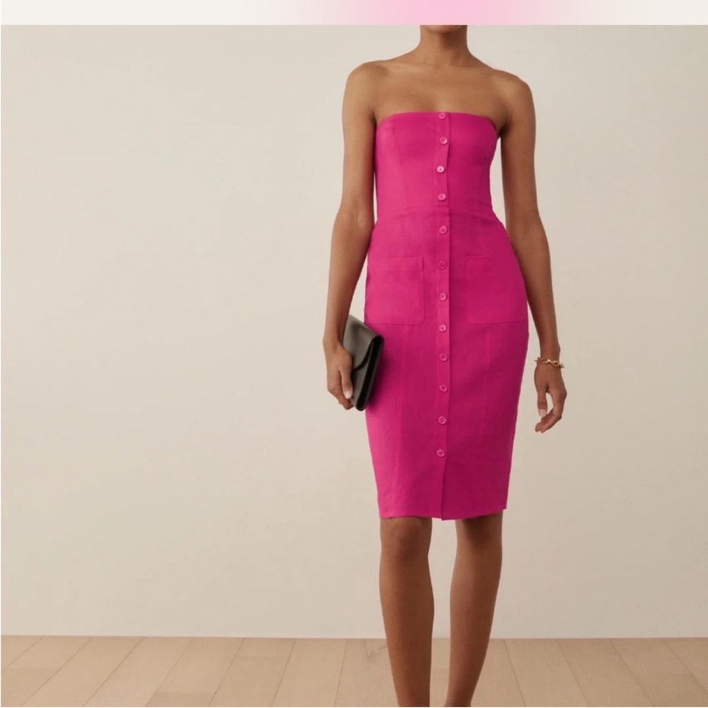 Elegant Pink Strapless Dress